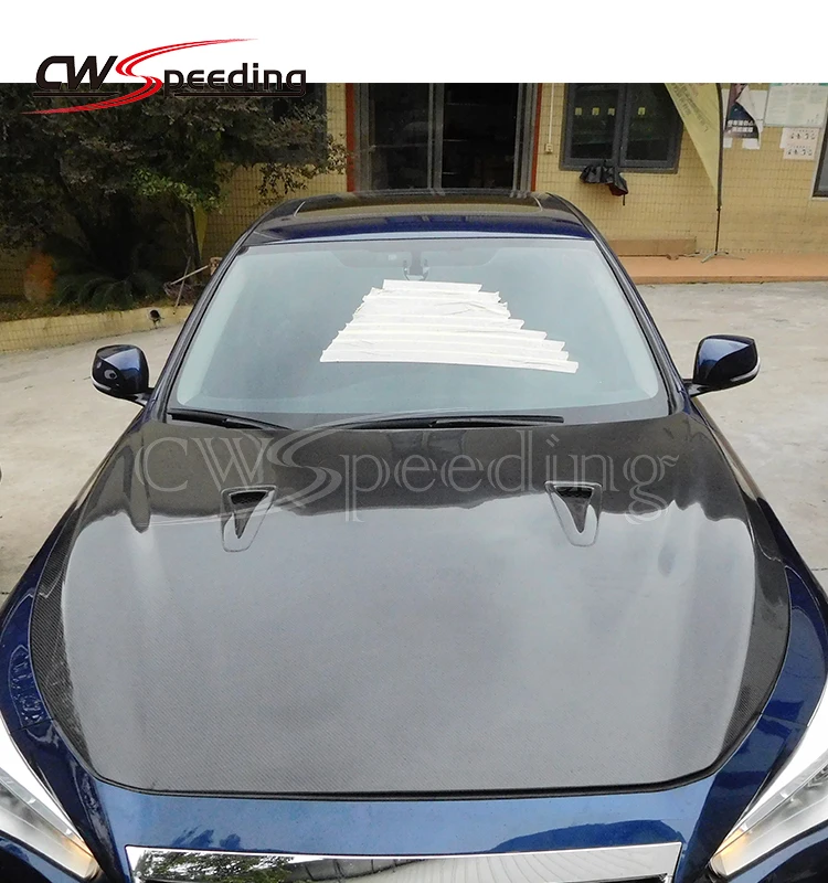 GTR STYLE CARBON FIBER ENGINE HOOD BONNET FOR 2008-2014 INFINITI G37