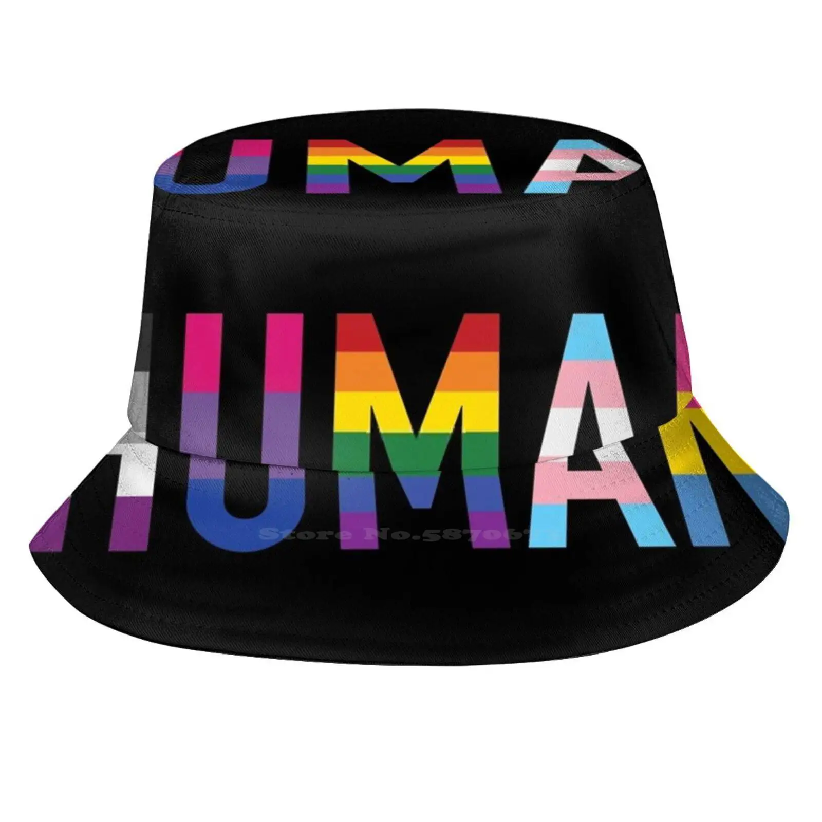 Human , Various Queer Flags 1 Unisex Fashion Women Men Breathable Bucket Hats Pansexual Asexual Bisexual Gay Pride Queer Lgbt