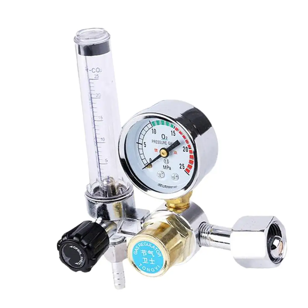 Mig/Tig Flow Meter Regulator, CO2 Argon Pressure Reducer Gauge Weld Flowmeter - 0-25MPa Standard Flow Meter, Welding Device