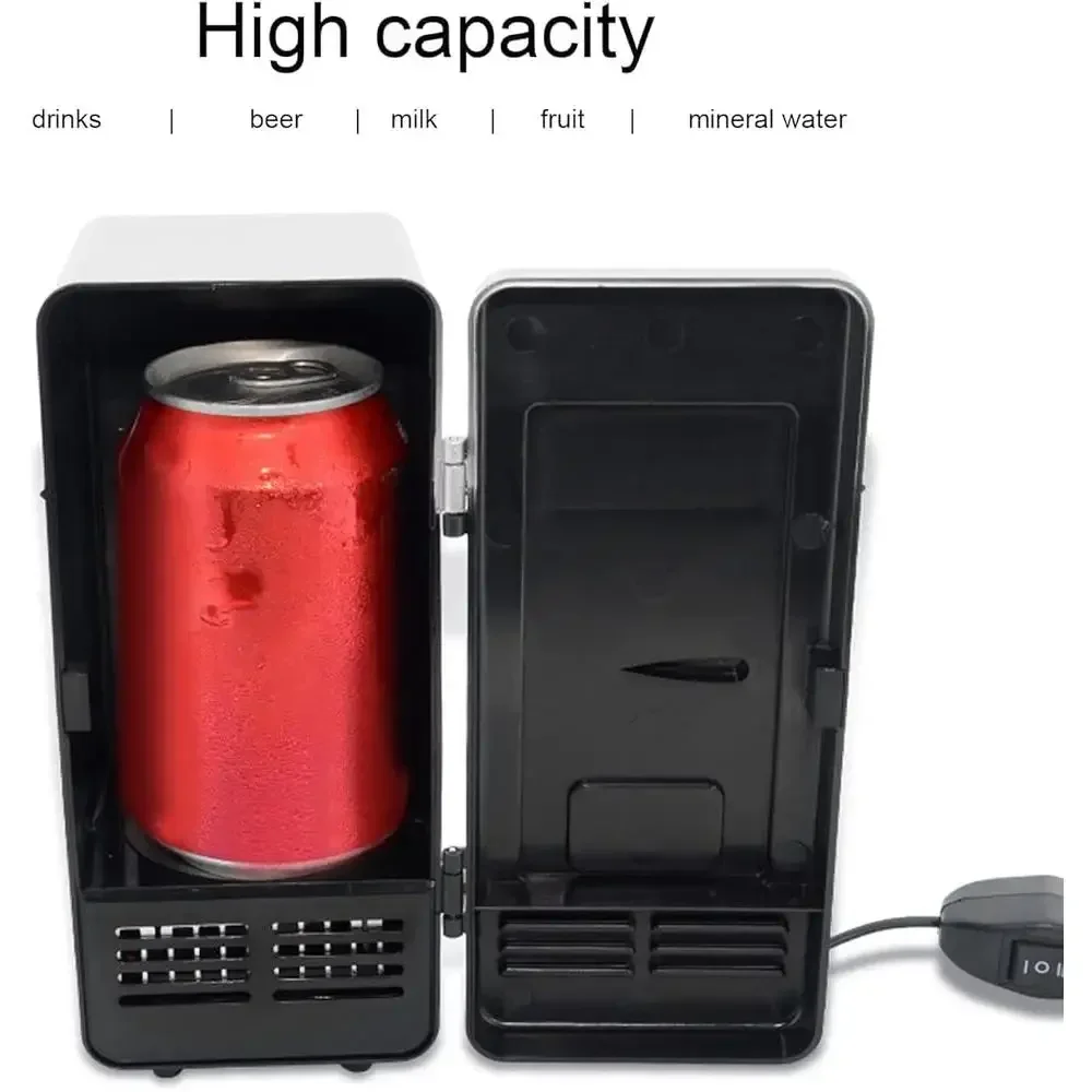 Mini refrigerador USB, refrigerador y calentador de mesa compacto portátil, poco ruido 360 °   Oficina Ideal Refrigeración Semiconductora Circulación