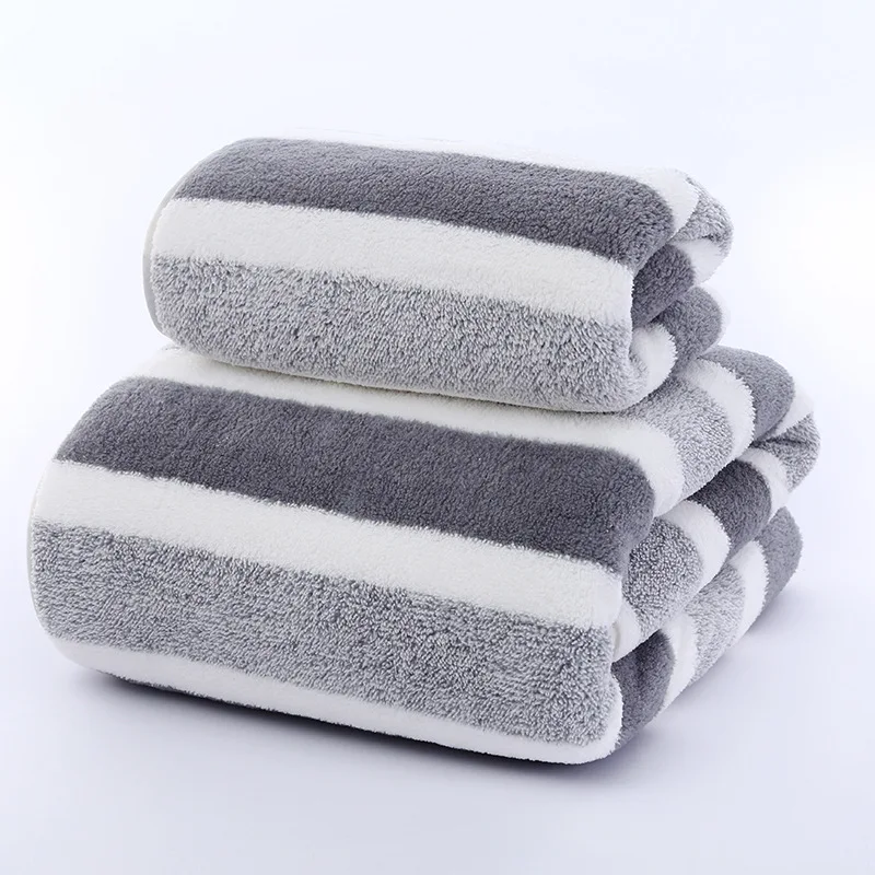 

Quick-Drying Striped Towel Set For Soft And Absorbent Bathroom Experience Bath Towel Or Hand Towel