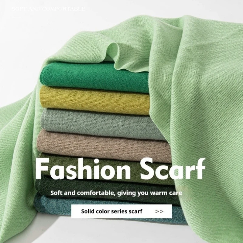 

Классический однотонный шарф из искусственного кашемира для женщин и мужчин, осень-зима, корейский стиль, мягкий теплый женский и мужской глушитель, простая декоративная шаль