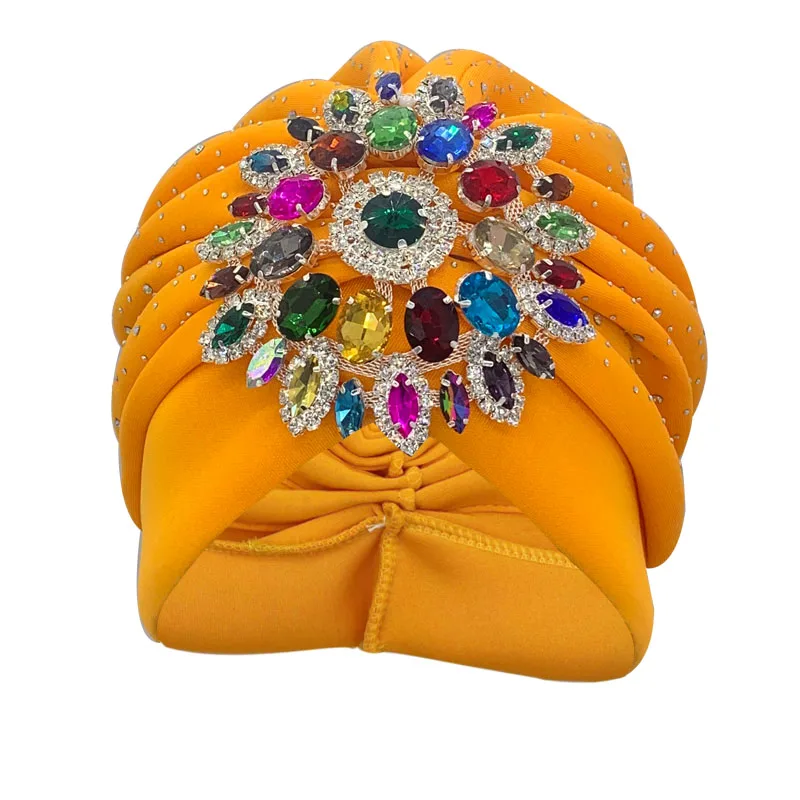 Luxury Rhinestones Women\'s Turban Hat 2023 New Lady Head Wrap African Geles Headtie Nigeria Headpiece Party Headwear Turbans