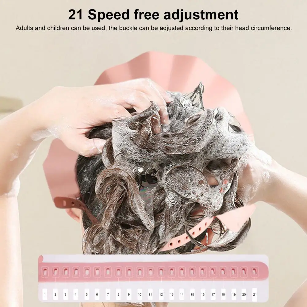 Shower Cap Shield Adjustable Bathing Head Hat Shampoo Visor Cap Soft BPA Free Hair Washing Shield For Head Ear Eye Protection