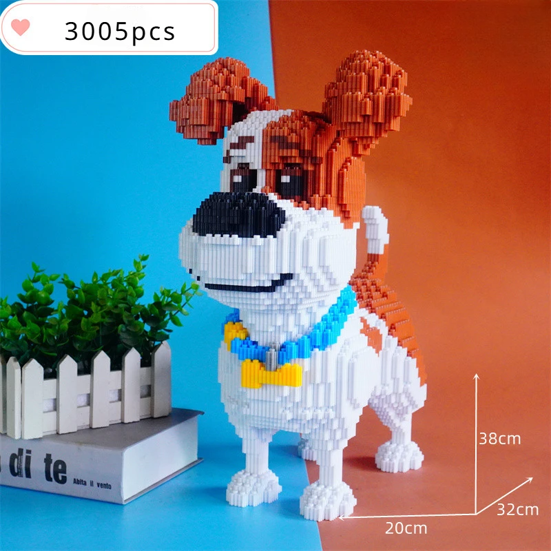 

Pet dog building blocks for adults difficult puzzle children building blocks Husky Shiba cute cartoon animal DIY birthday gift