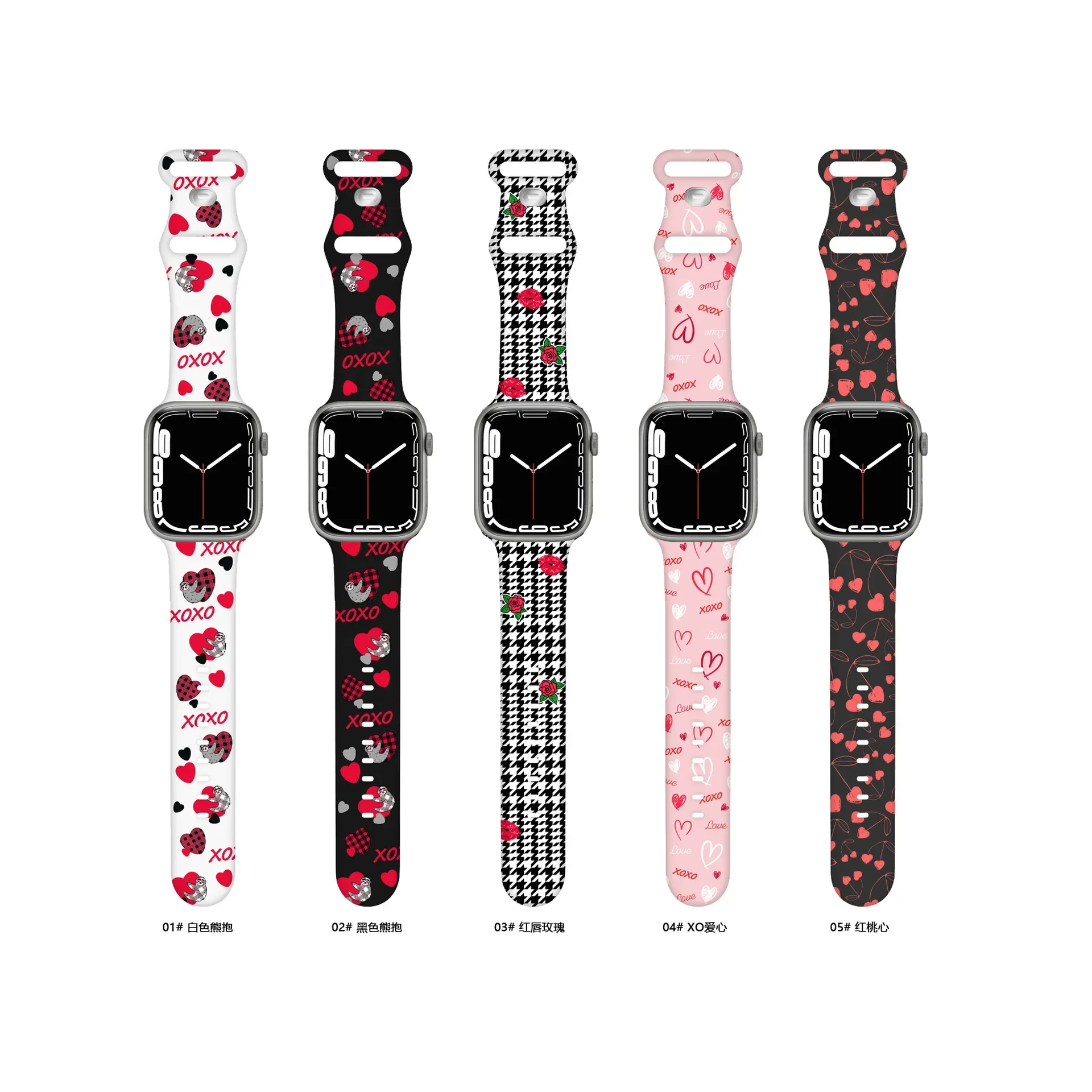 Valentine Day Silicone Strap For Apple Watch Strap Ultra 3 2 49mm 45mm 44mm 42mm 46mm Gift Bracelet iWatch 11 10 9 8 7 6 5 4 SE