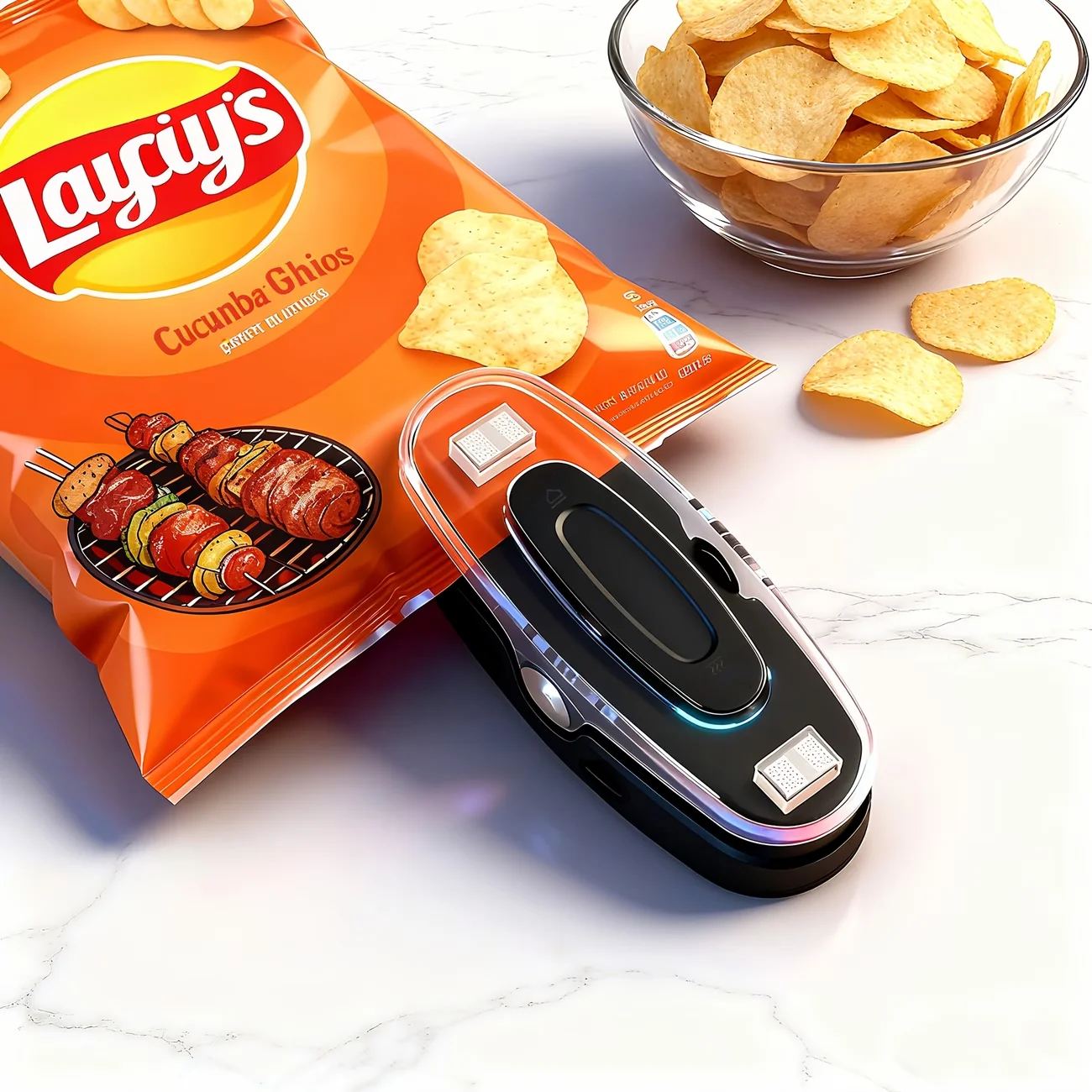 Rechargeable 2-in-1 Mini Bag Sealing and Cutting Machine, Portable Plastic Snack Bag Handheld Heat Sealing Machine