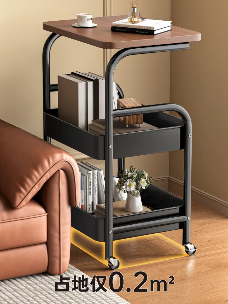 Medieval removable trolley storage rack, bedside table, living room, sofa side, tea table, food storage rack