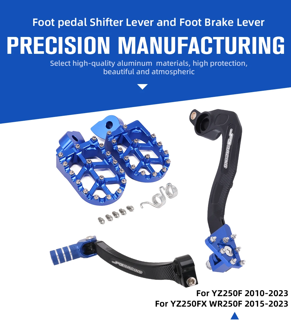 Motorcycle Footpegs Foot Rests CNC Shifter Lever Brake Levers Pedal For Yamaha YZ250F WR250F 2010-2023 YZ250FX 2015-2023 Dirt