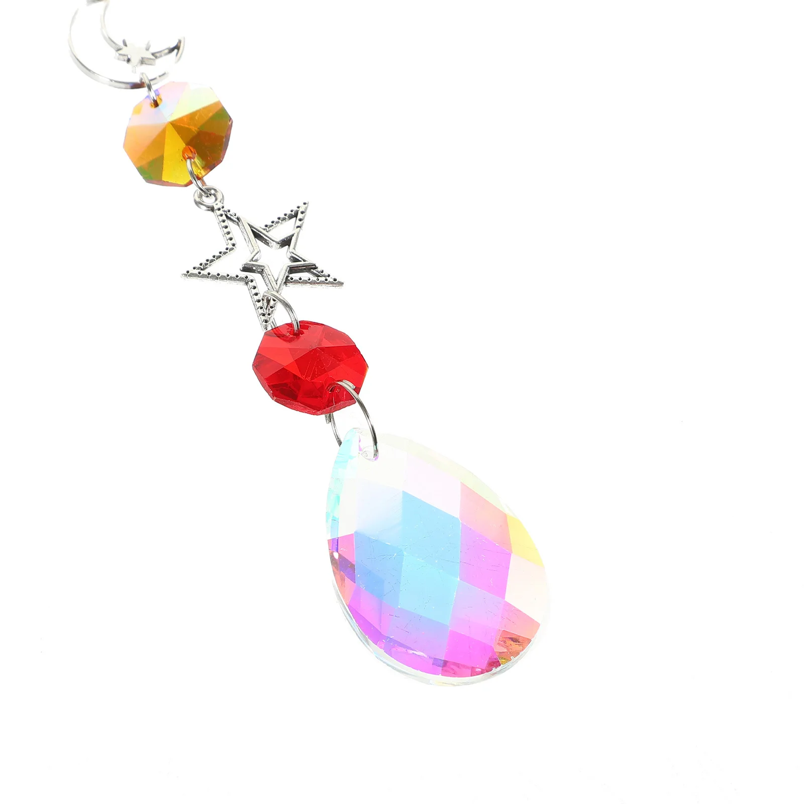 

5Pcs Galaxy Moon Star Hanging Decor Crystal Sun Catcher for Window Indoor Light Reflector Prism Home Garden Decoration Gift