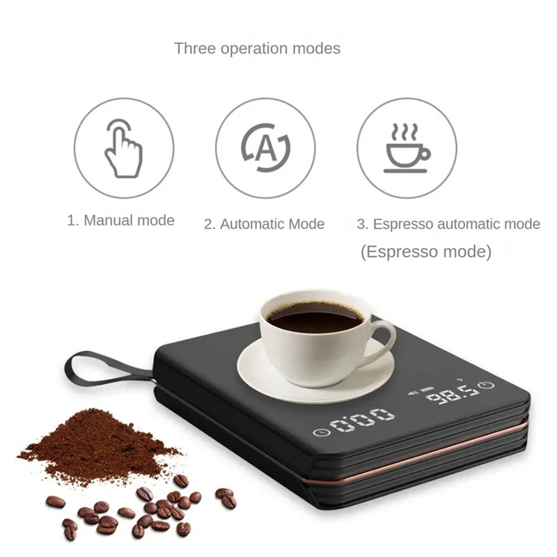 Balance à café numérique LED avec minuterie, 0.1G/2KG, haute précision, balance de cuisine électronique pour pesage des aliments, expresso, meilleure vente