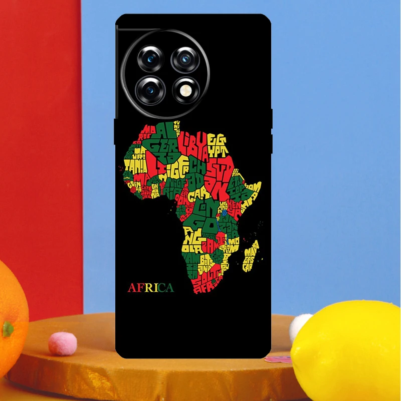 غطاء خريطة أفريقيا Geogra لهاتف OnePlus Nord CE 4 2 3 Lite N30 N10 N20 OnePlus 13R 13 12 12R 11 10 Pro 10T 8T