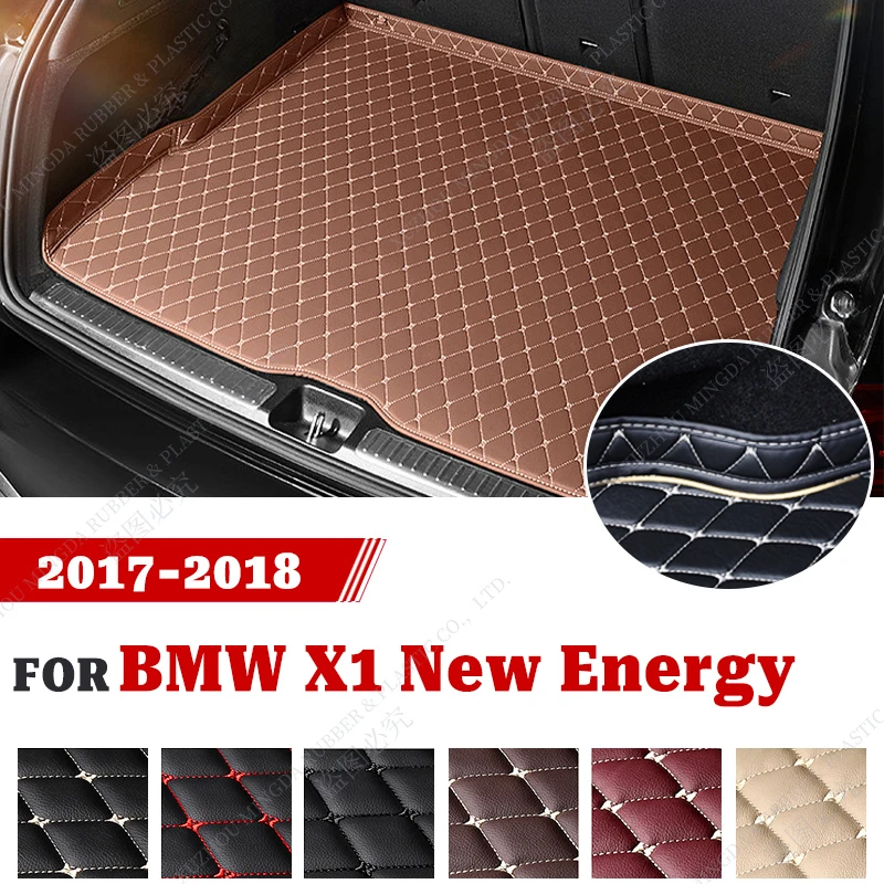 High quality Leather Car Trunk Mat For BMW X1 New Energy 2017 2018 Custom Waterproof Non-Slip Auto interior Accessories