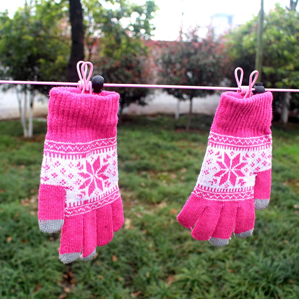 

1Pc Premium Material Clothesline Portable Windproof Clips Heavy Duty For Outdoor Travel Camping Pink