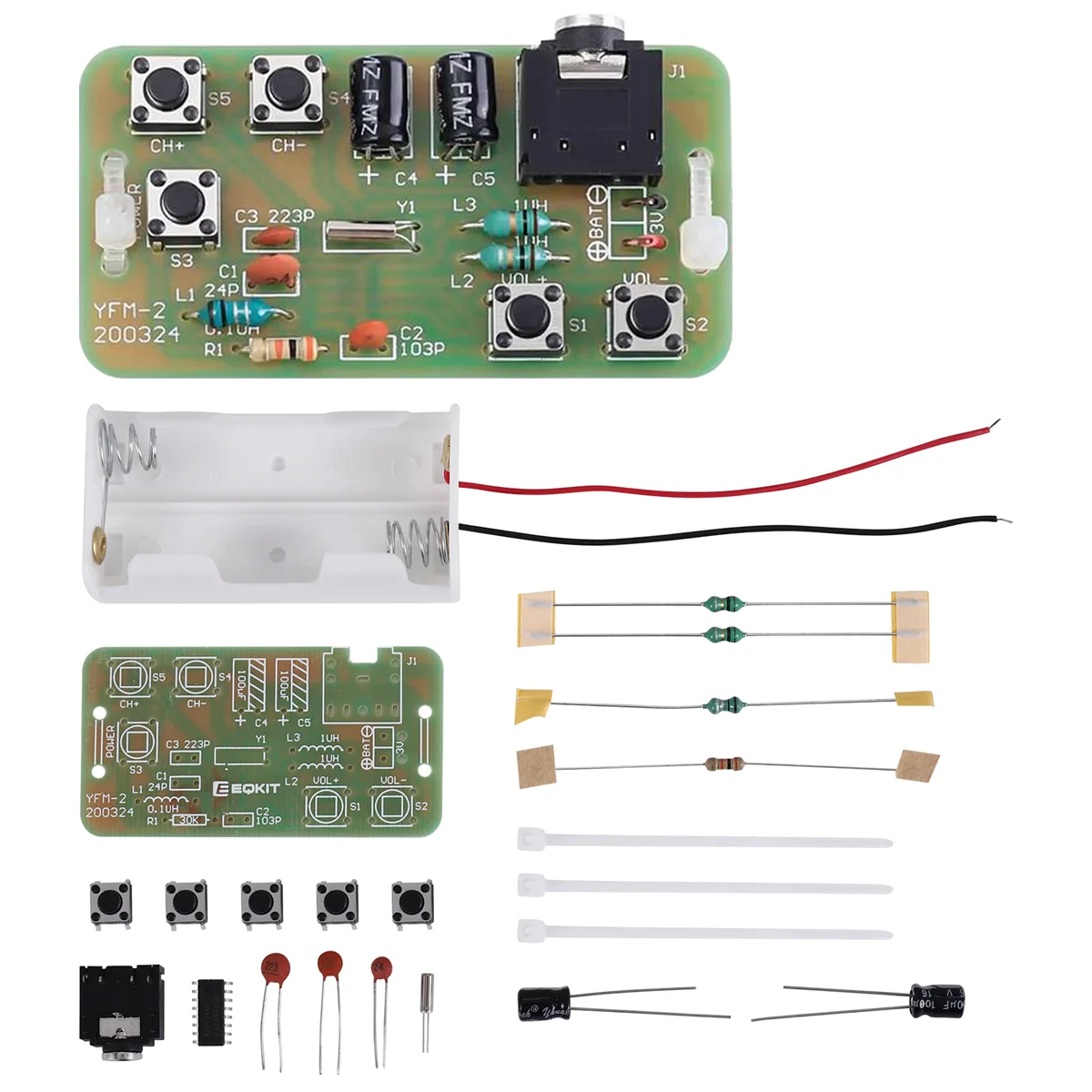 76MHz-108MHz Stereo FM Radio Receiver Module FM DIY Electronic Soldering Kit Circuit PCB Board Solder Practice Project-Cabe