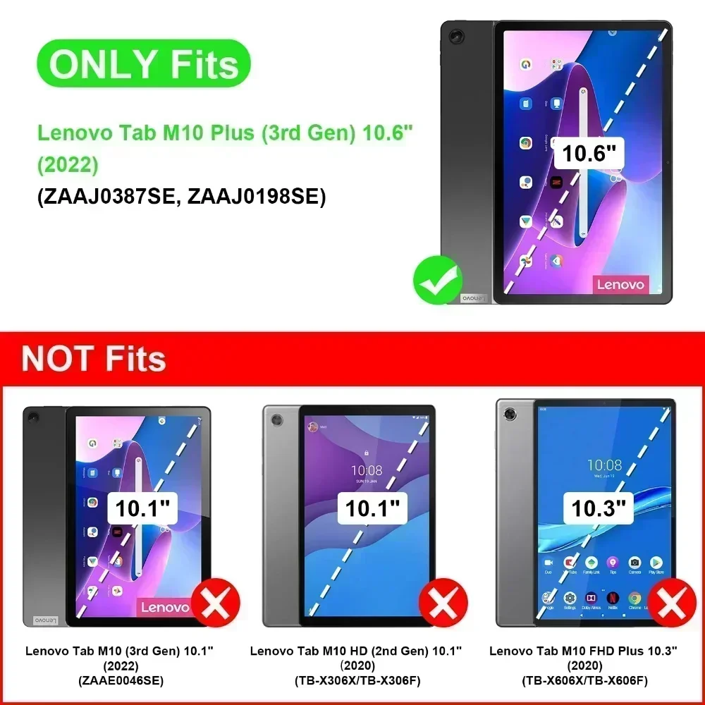 Case For Lenovo Tab M10 Plus 3rd Gen 10.6'' 2022 Silicone soft shell TPU Airbag cover clear protective capa for TB125FU TB128FU