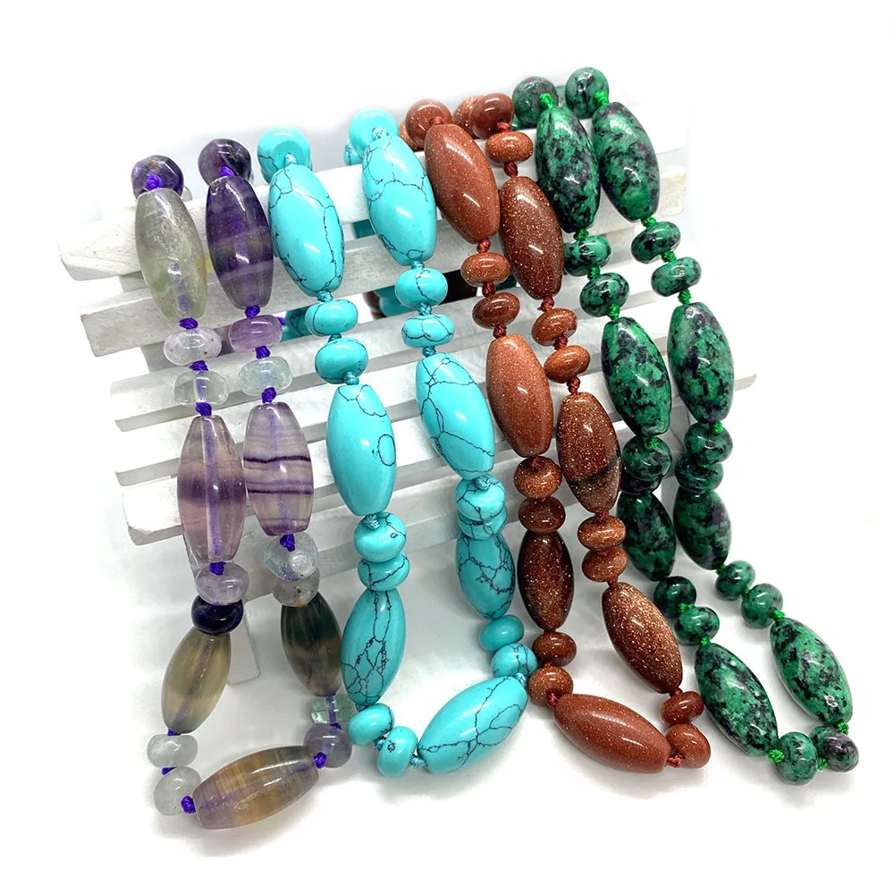 Natural Lime Agate Barrel Beads 10×20mm White Spot Blue Watermelon Crystal Loose Beads Wholesale DIY Jewelry Making Accessories