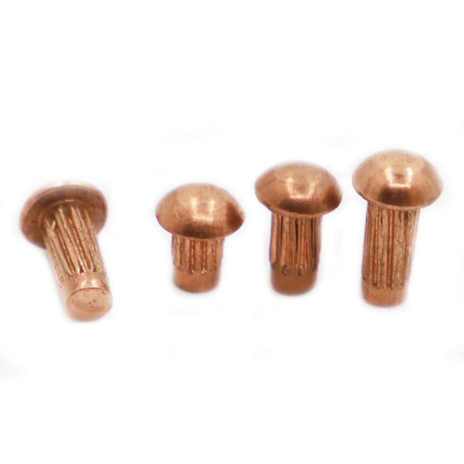 10-50pcs M2 M2.5 M3 M4 Brass Copper GB827 Round Button Head Knurled Solid Shank Solid Rivet for Label Name Plate