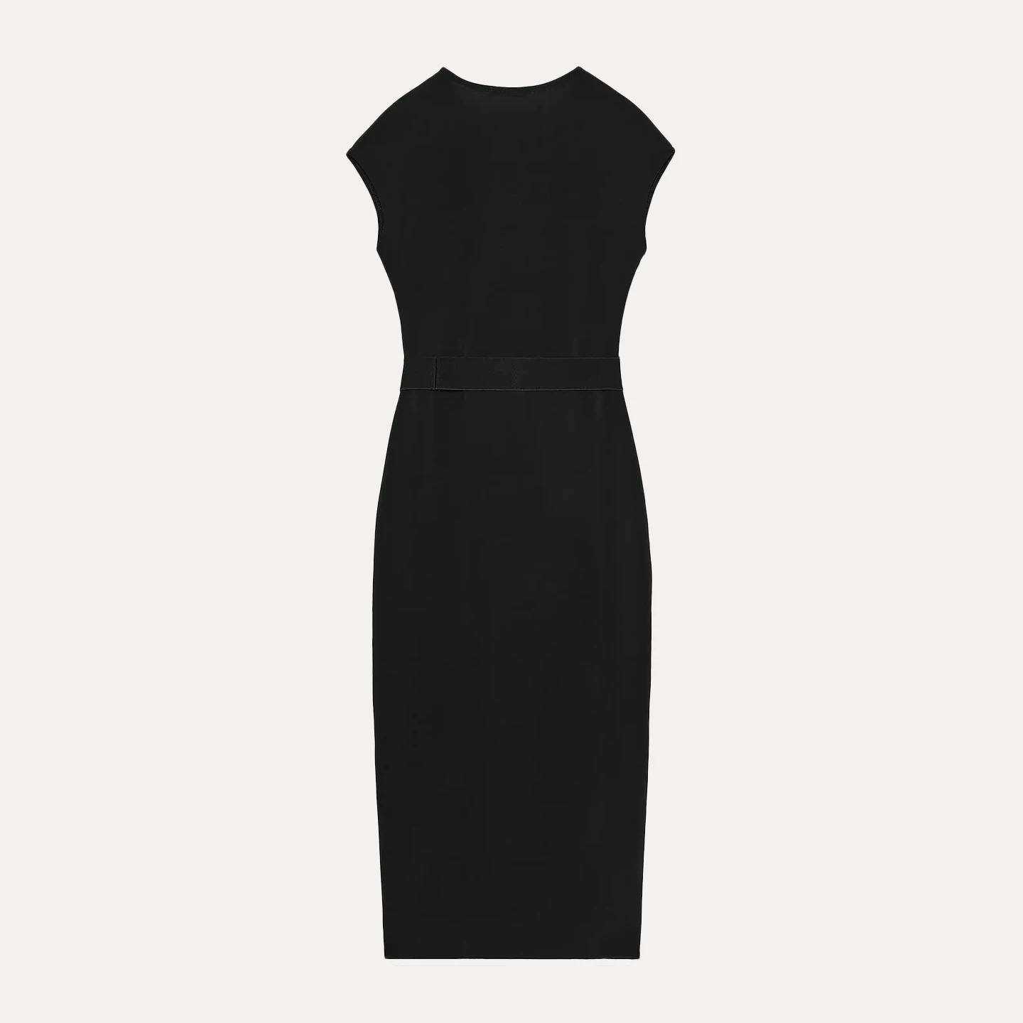 Ele Midi Dr mit Gürtel, hochelastisch, für Damen, Faion, Frühling, Herbst, 2025, Z Svel, schmale Passform, V-Ne Dr