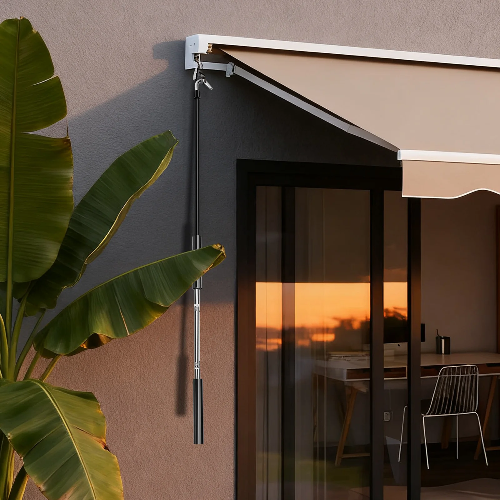 المظلة كرنك مقبض استبدال عصا يدوية شديدة التحمل للاستخدام الداخلي في الهواء الطلق، مدمجة خفيفة الوزن، مناسبة للظل