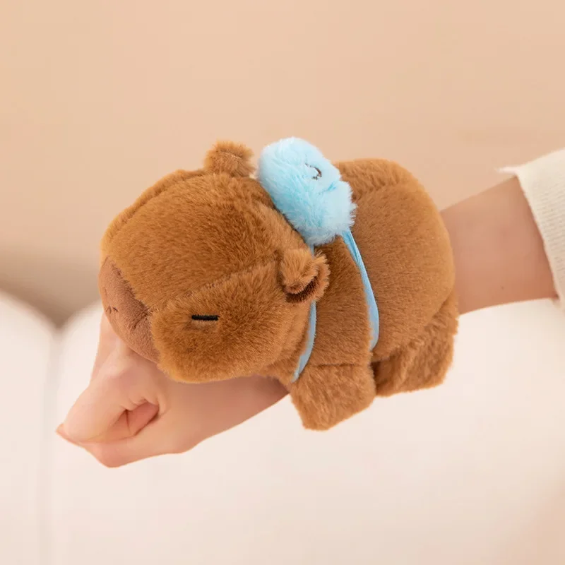 น่ารัก Capybara สัตว์ Slap Snap Wrap สายรัดข้อมือสร้อยข้อมือตุ๊กตาสัตว์ตุ๊กตา Kawaii Capybara แหวนมือสายรัดข้อมือเด็กของเล่นตลก