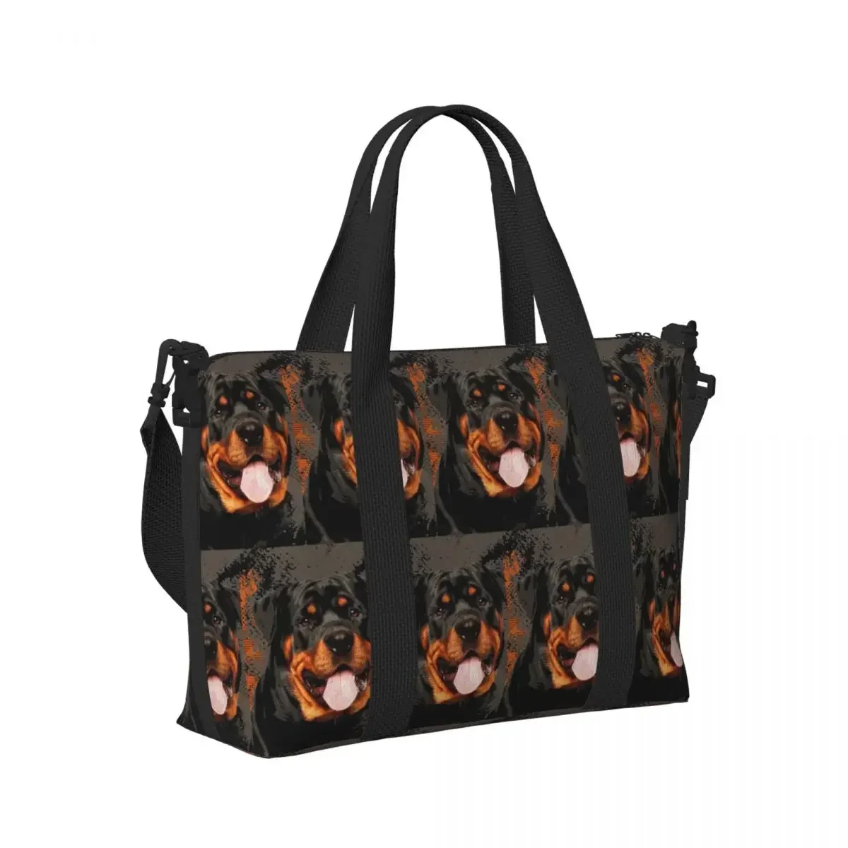 

Cute Rottweiler Dog Animal Beach Travel Bag Large Capacity Tote Bags for Gym Yoga Women Shopping Duffle Shoulder Bag