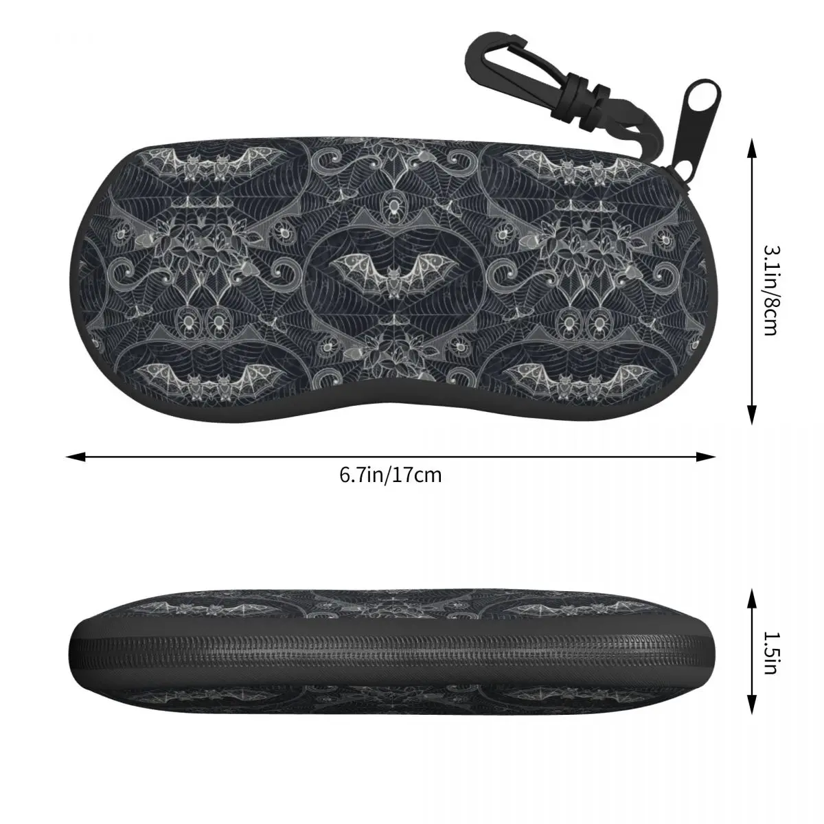 Customized Halloween Witch Bats Eyeglass Glasses Case Men Women Soft Gothic Halloween Lace Sunglasses Protective Box