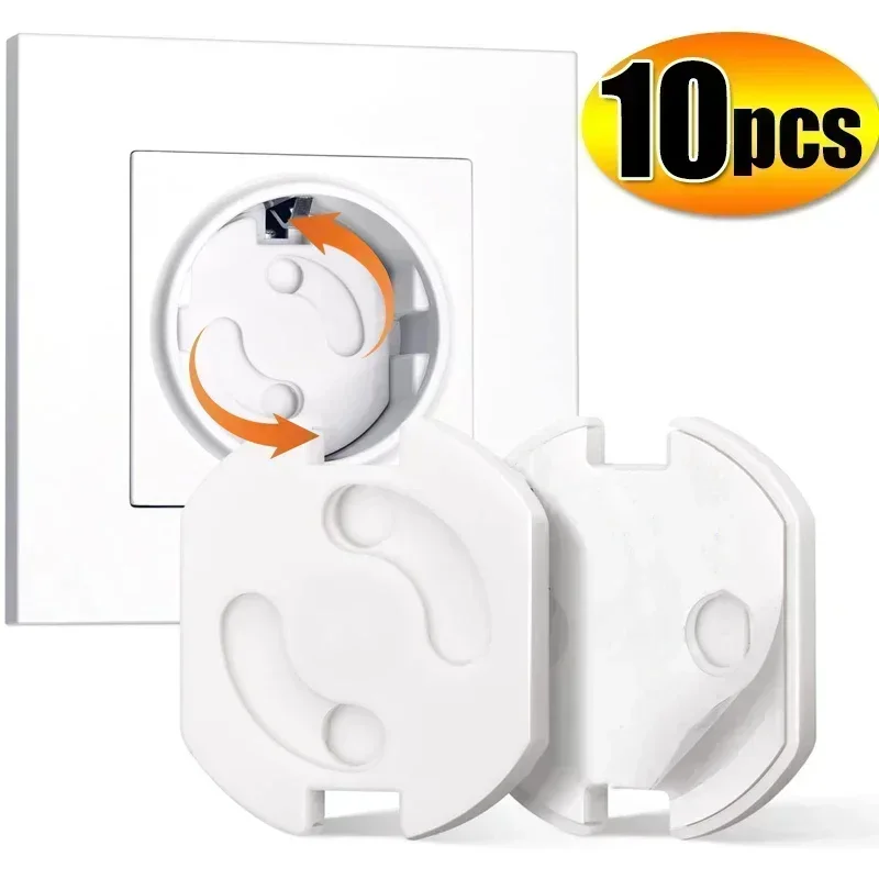 10 PCS Electrical Outlet Protection Baby Child EU Power Socket Safety Guard Anti Electric Shock Plugs Protector Rotate Covers
