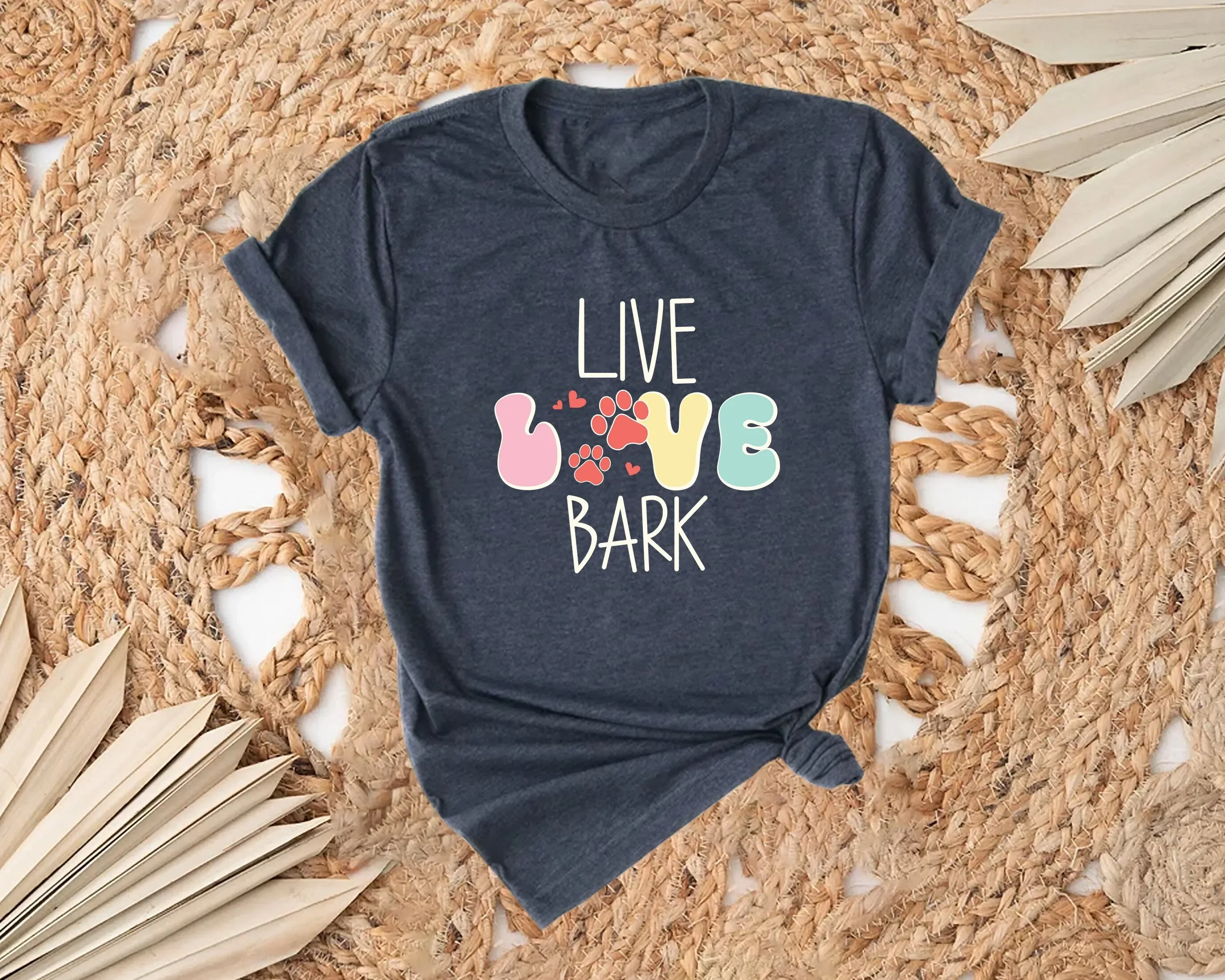 

Live Love Bark T Shirt Dog Lover Funny Pet Animal