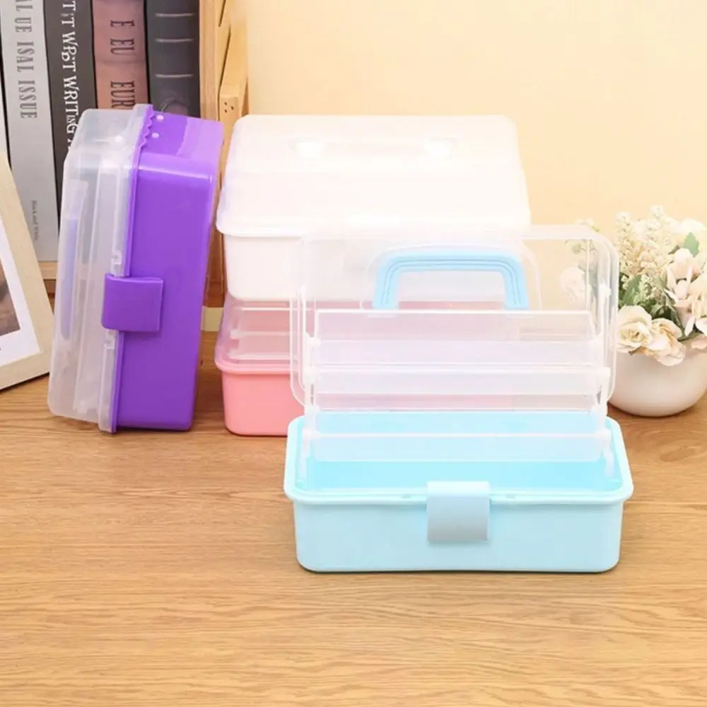 2/3 Layers Storage Box Foldable Large Capacity Makeup Hairpin Organizer Multifunctional Portable Jewelry Organizer Small Items