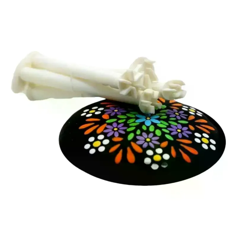 4Pcs DIY Dot Painting Pen Set Graffiti Flowers Butterflies Moon Floral Dotting Tool Embossing Art Stamp Pen Tools