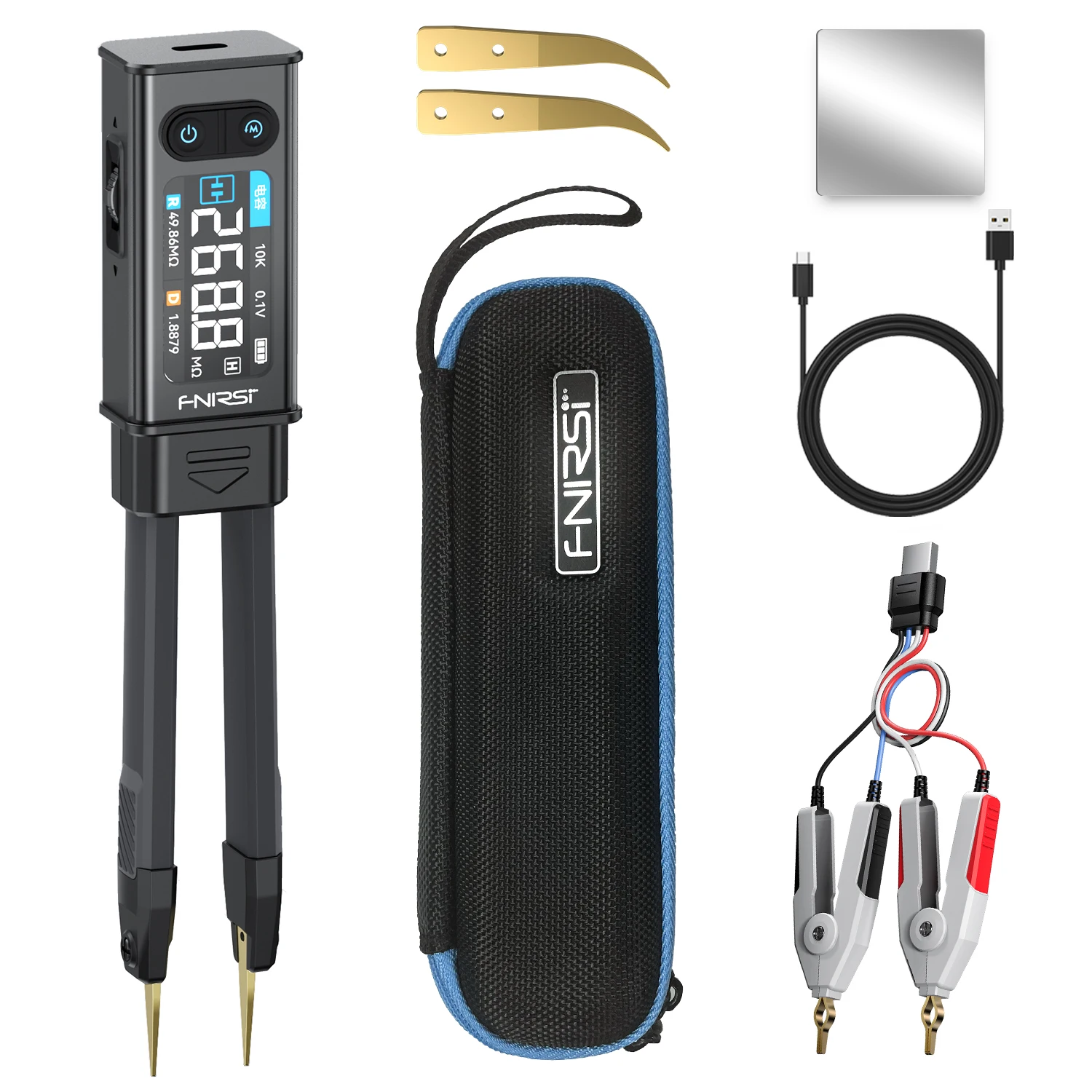 FNIRSI LCR-ST2 Mini Smart Tweezer, 30V Voltage & 100kHz Frequency Component Tester, Dual-Mode High-Accuracy Measurement Tool