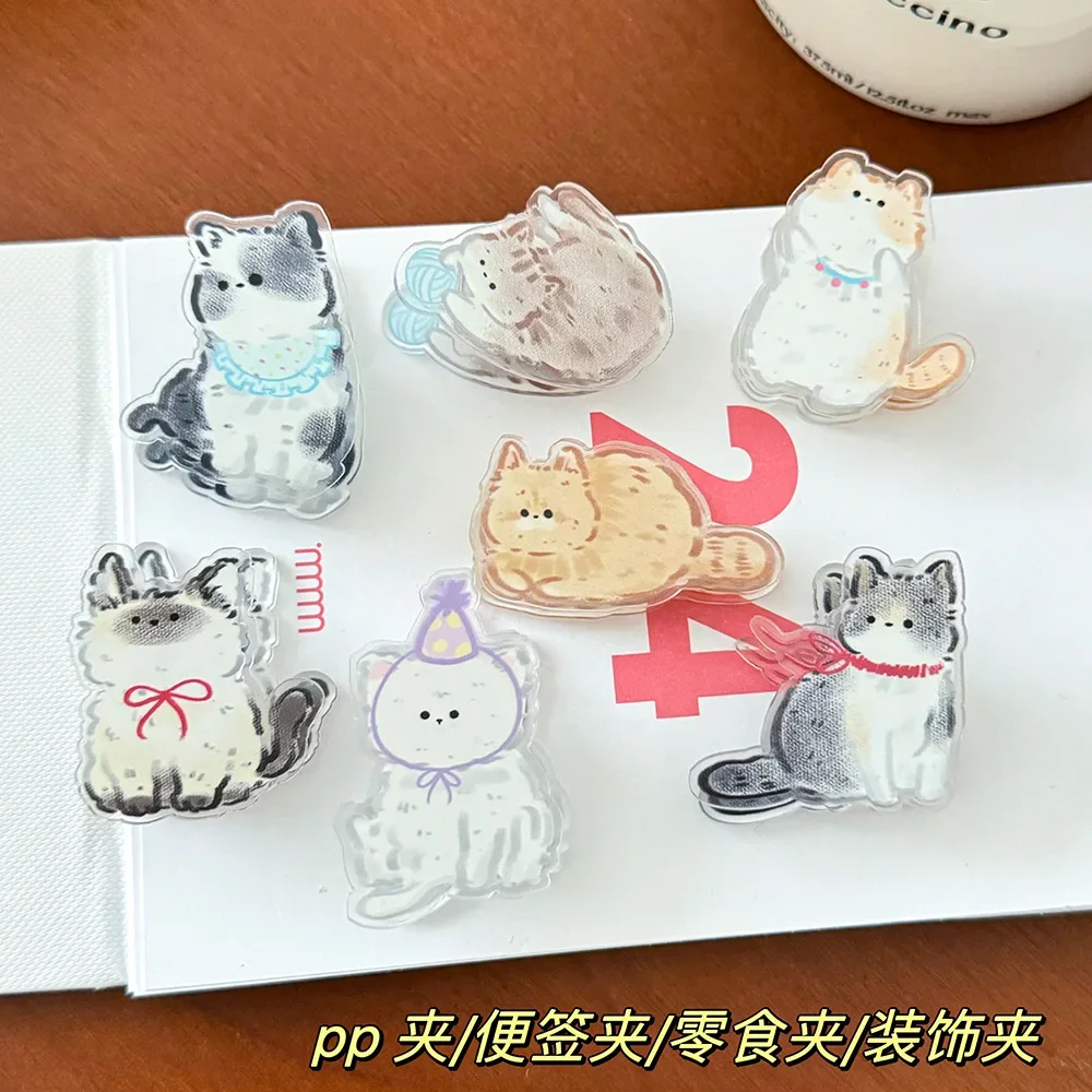 Cute Cat Seal Clip Girl Heart Ins Small Sticky Note Clip Cartoon