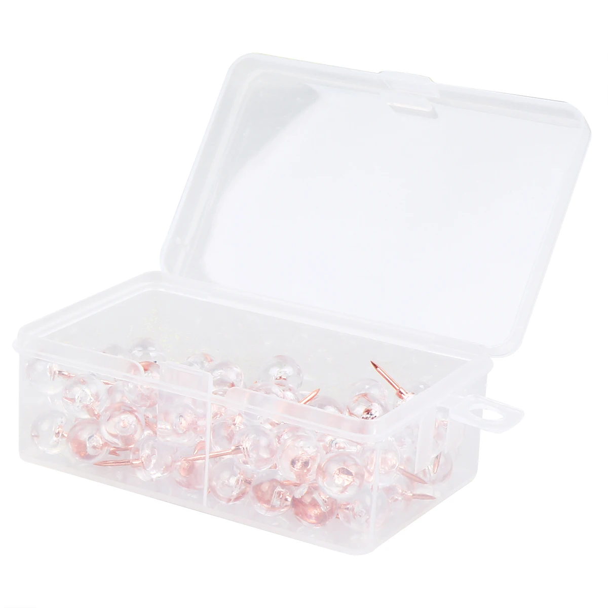 

100 Pcs Transparent Pushpin Decorative Wall Nails Home Pushpins Map Round Head Office