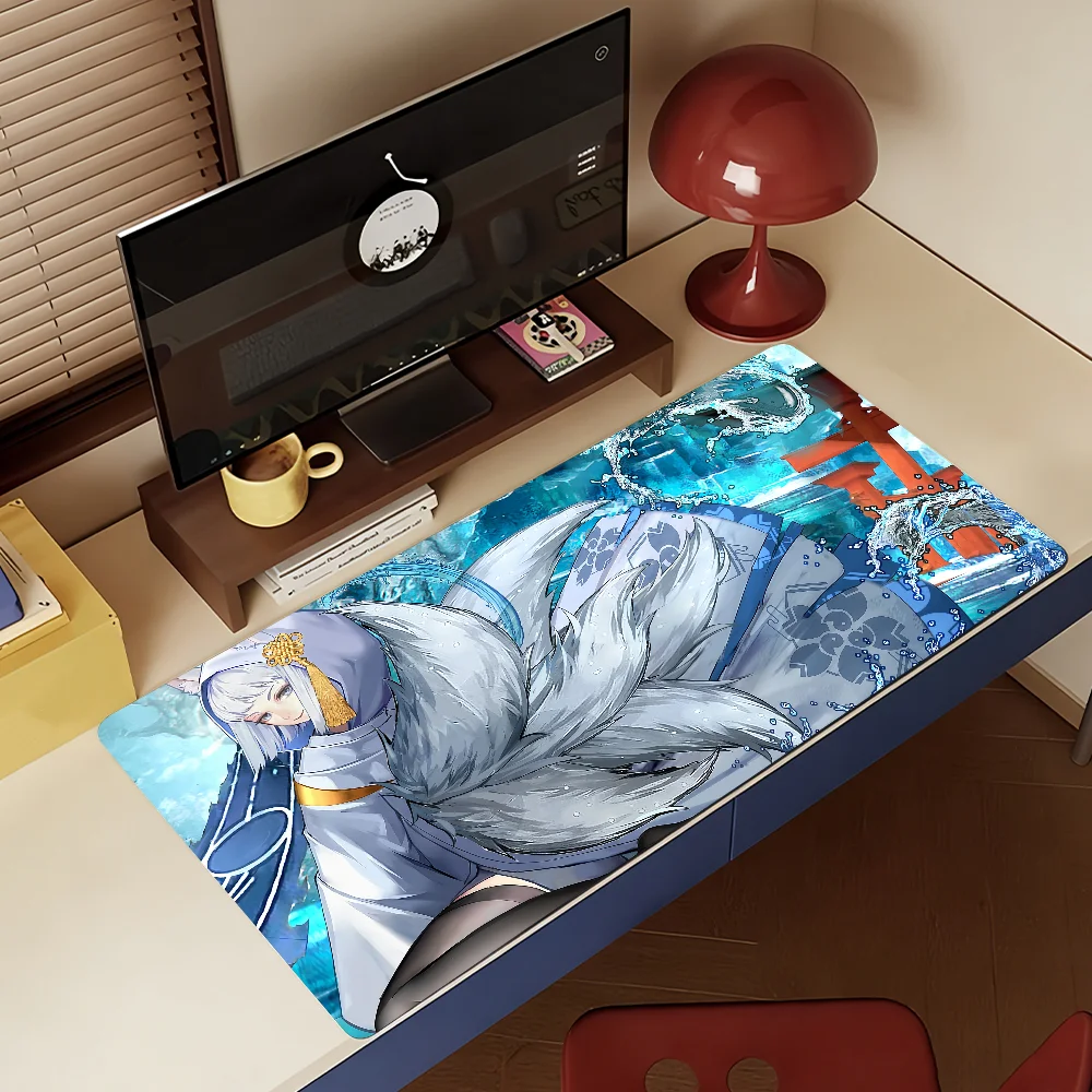 Game Azur Lane Kaga Anime Gaming Mouse Pad Anti‑Slip Rubber Base Large PC Keyboard Laptop Desk Mat for Office Student Home