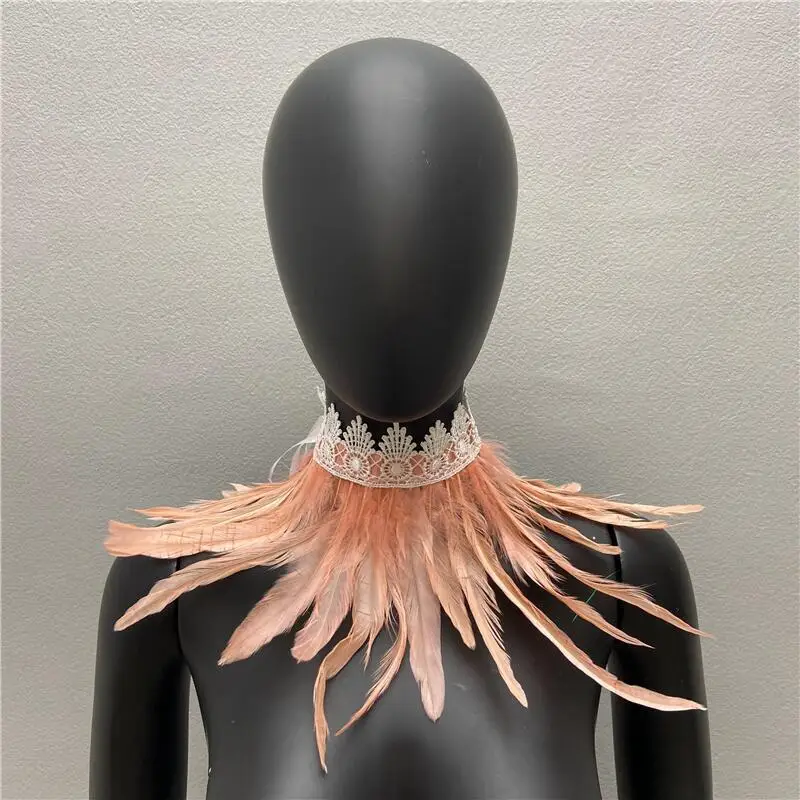 Halloween weißen Schal y2k Pelz Schal Kleid Cape Neck Schals Frau Cosplay Snood Kinder Schals Gothic Style Hochzeits feier Schal – Detail 10