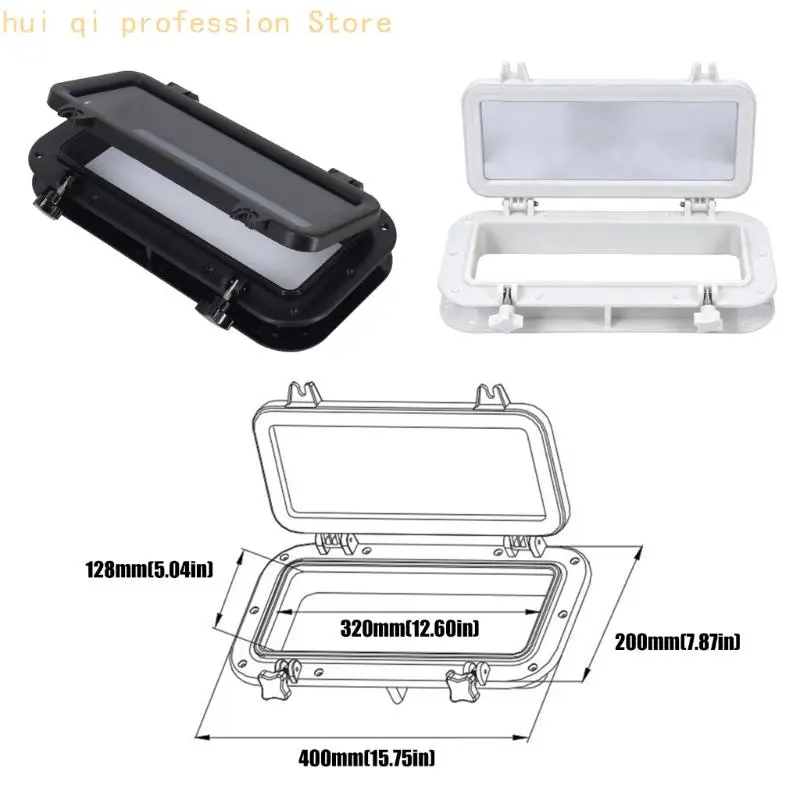 4-mm-Sichtfenster für Marineboote und Wohnmobile mit aufklappbarer Platte und dunklem Glas H8WE – Detail 6