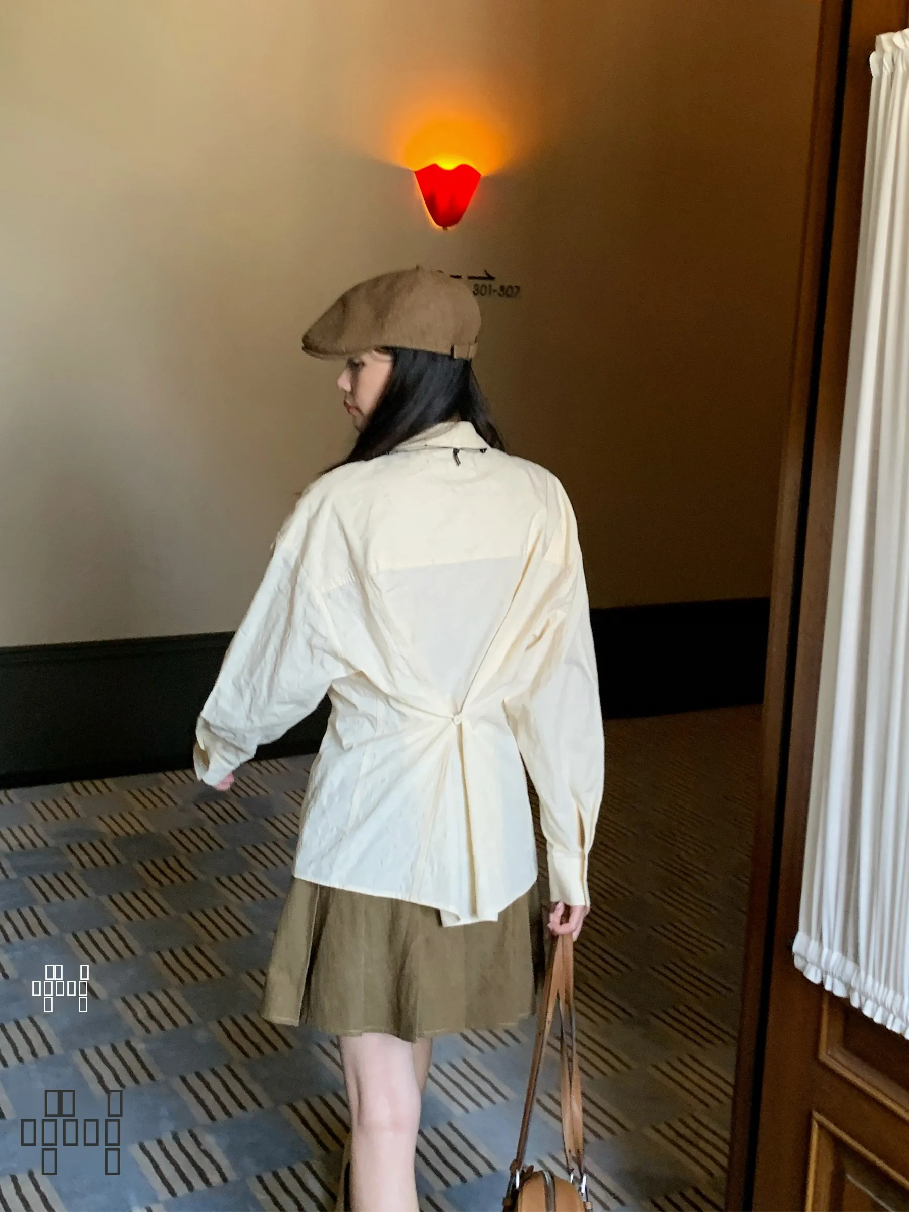 

Женская рубашка LAZYZ из чистого хлопка с вышивкой, свободного кроя, на пуговицах, удобная, дышащая, в корейском стиле, с длинными рукавами