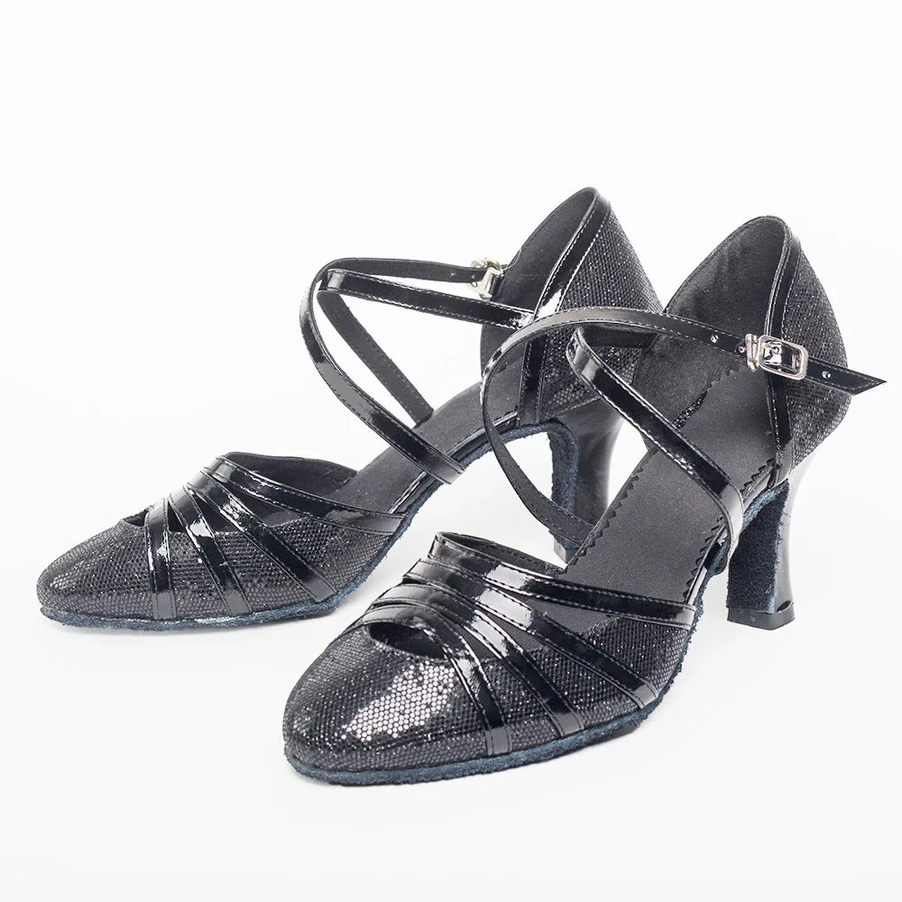 USHINE-Chaussures de danse de salon pour femmes, paillettes modernes, salsa, tango, latine