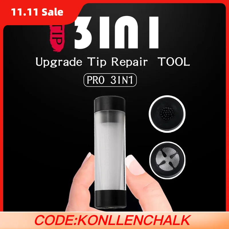 

Billiard Cue Tip Tool with 3 in 1 Repair Acupuncture Frosted Trimmer Burnisher Shaper Tapper Polished Tip for Pool billiard acce
