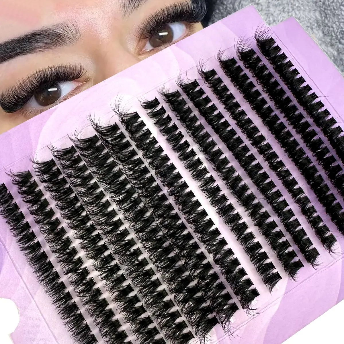 Neue 14 Reihen 5D Flauschige Cluster Wimpern 60D + 80D/80D + 100D Dicke Wimpern D/DD Curl 9-16mm Mix Einzelne Wimpern DIY Wimpernverlängerungen