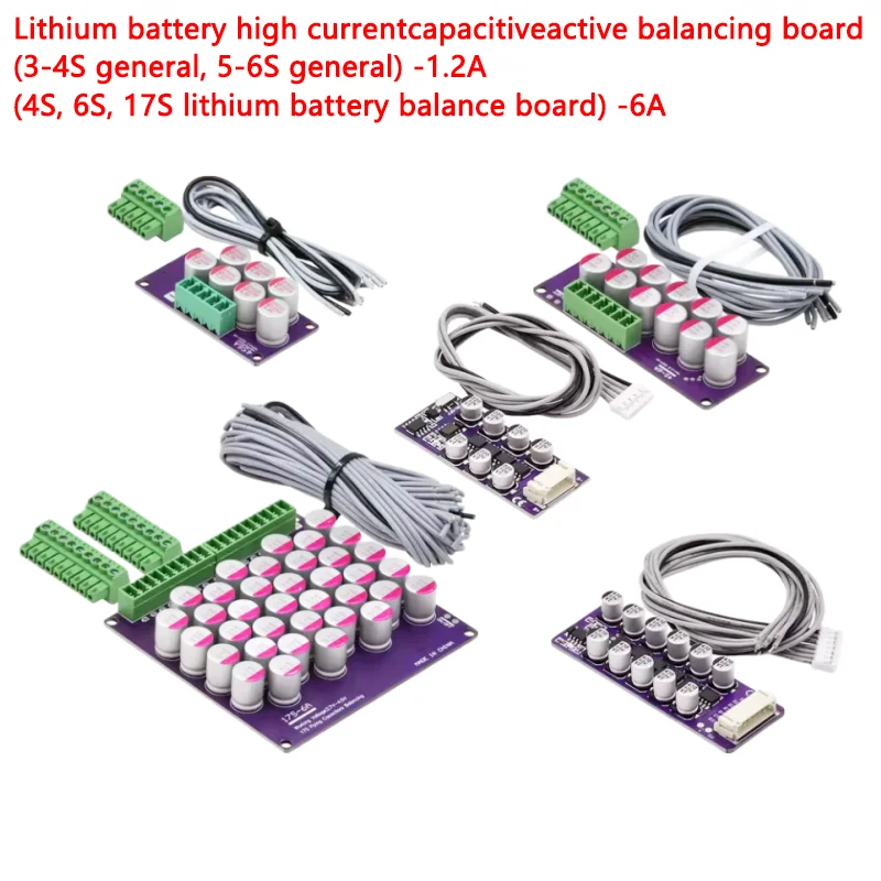 3S4S 5S6S 1.2A 4S/6S/17S 6A High current lithium-ion battery 18650 Capacitive active balance charger protection board module