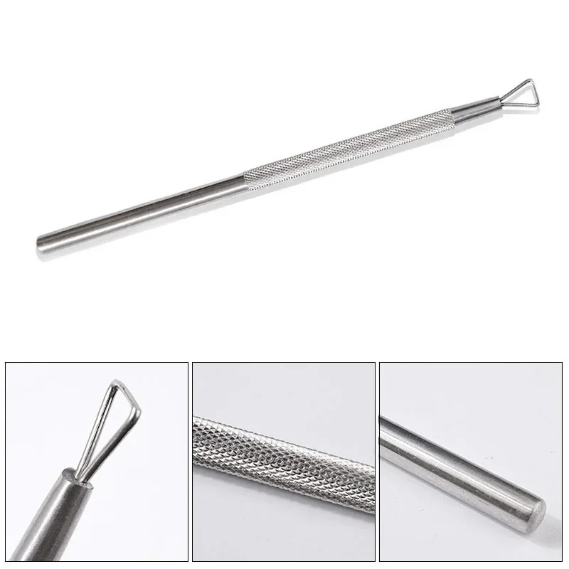 Stainless Steel Nail Peeler Nail Art Polish UV Gel Remover Triangle Stick Rod Pusher Nail Art Tool For Manicure And Pedicure