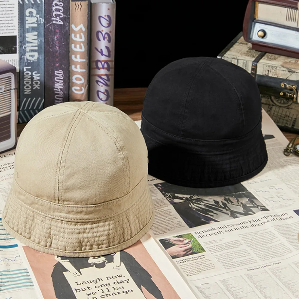 Kreatywny kapelusz rybacki z bawełny, miękki, jednolity kolor, ochrona przed słońcem, sportowy kapelusz przeciwsłoneczny typu bucket hat, damski.