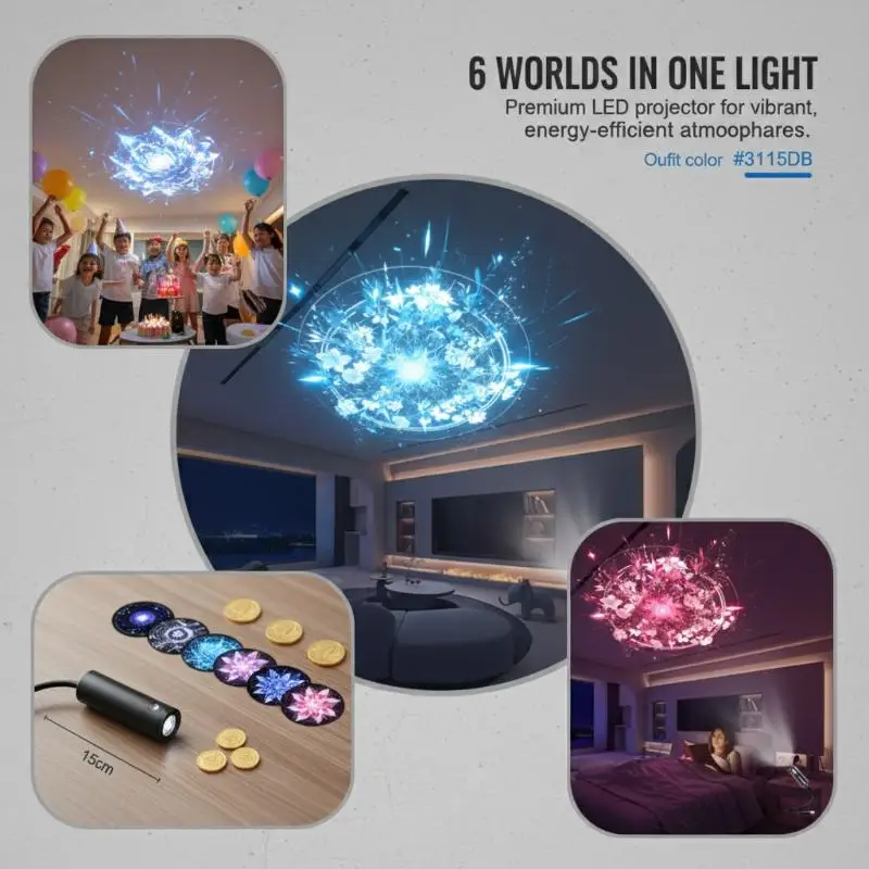 Mandala Starry Sky Projection Lamp LED Night Light 3 6 Patterns Home Decor for Bedroom Living Room Party