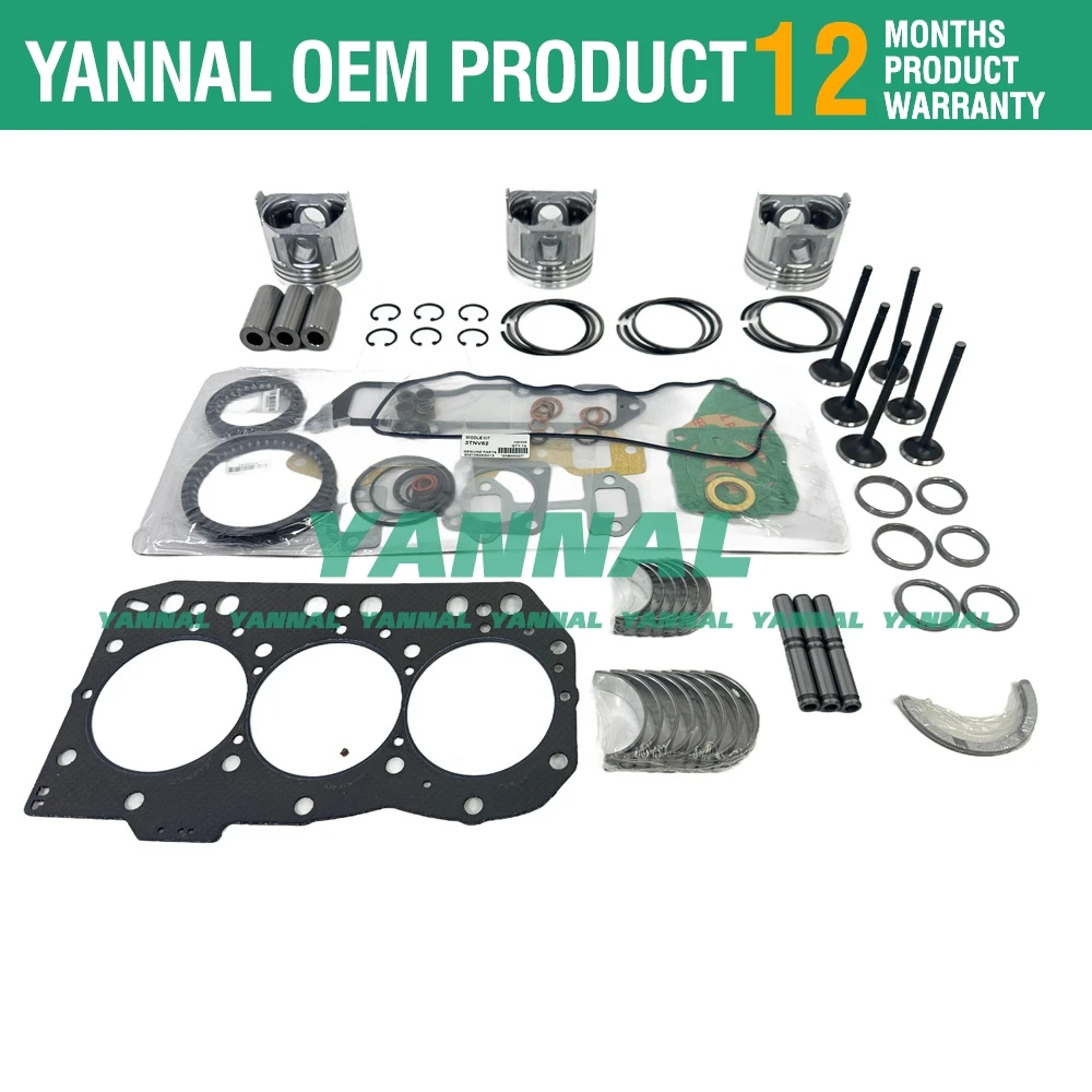 3TNE82 3TNE82A 3TNE82A-SA 3TNV82A-B Rebuild Kit With Gasket Kit For Yanmar Excavator B3-3A B27-2A VIO35-2 VIO30-1 Forklift