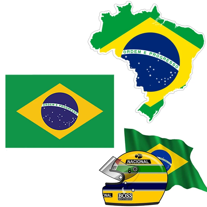 Brazil Car Sticker Ayrton SENNA Racer Lovers Motorcycle Refrigerator Helmet Laptop Skateboard Mug Decal