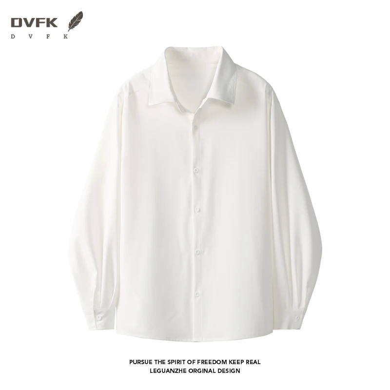 Men Loose Fit Long Sleeve Button Down Shirt Casual Lightweight Basic Lapel Streetwear Blouse
