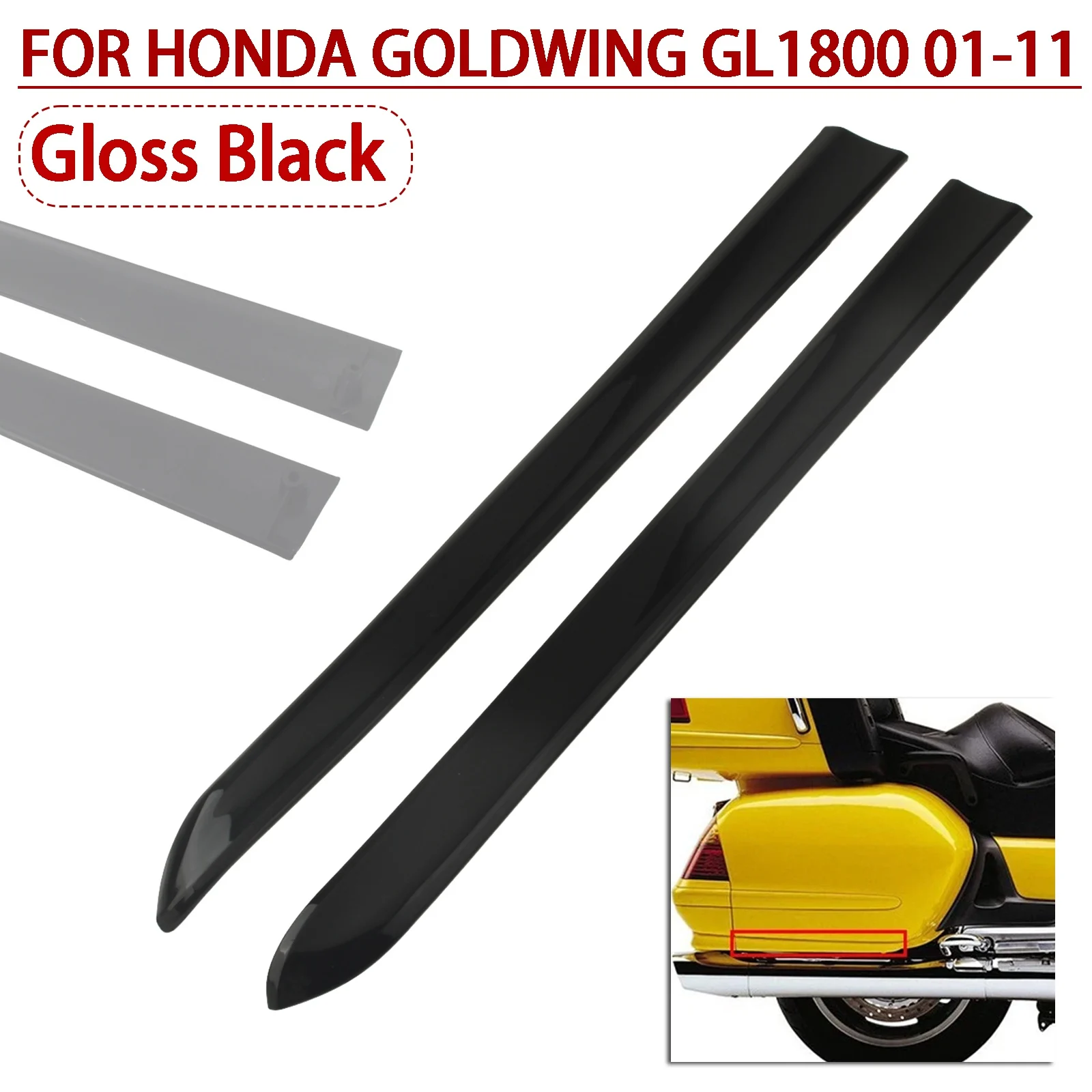 1Pair Saddle Bag Decoration Strips  Trim For Honda Goldwing GL1800 2001-2011