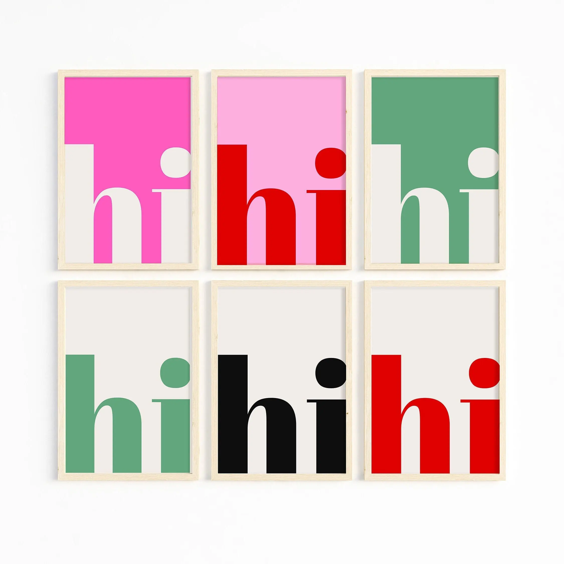 Hello Hi Modern Greeting Vocabulary Word Color Poster Print Wall Art Pictures Canvas Painting Living Room Bedroom Home Decor